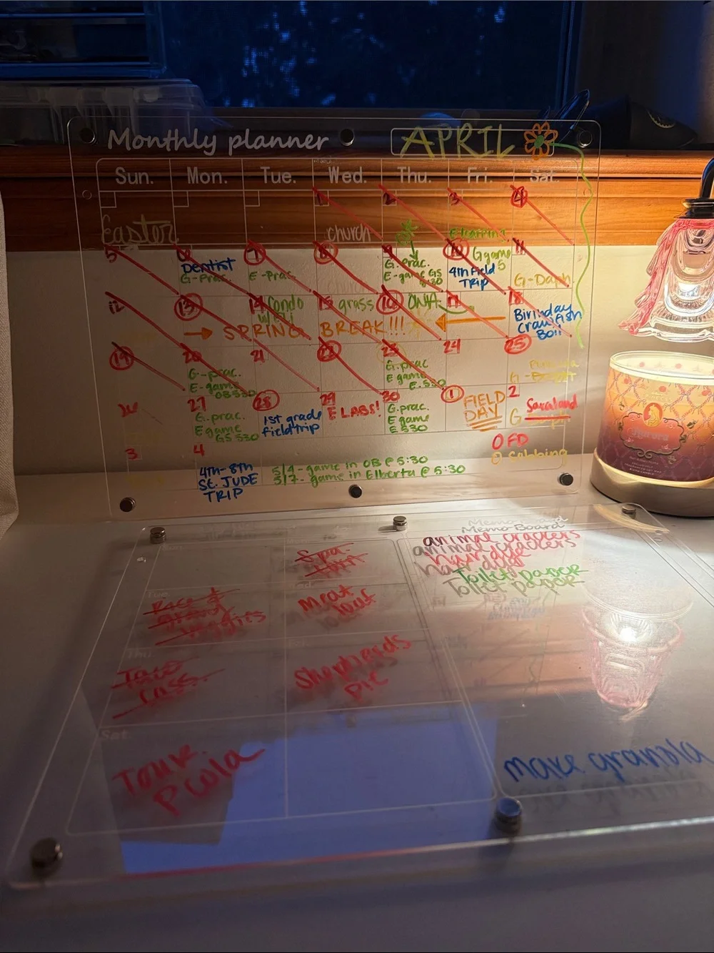 Clear Acrylic Monthly Planner